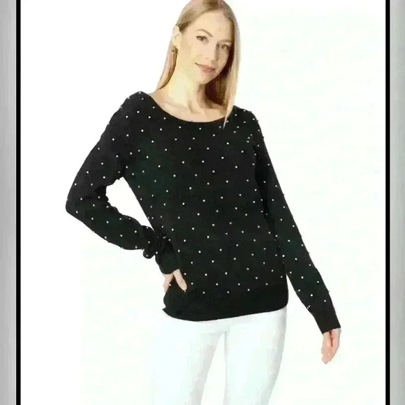 Lilly Pulitzer Sweaters - NWT Lilly Pulitzer L Laveta Rhinestone Onyx Sweater. Item# 8T